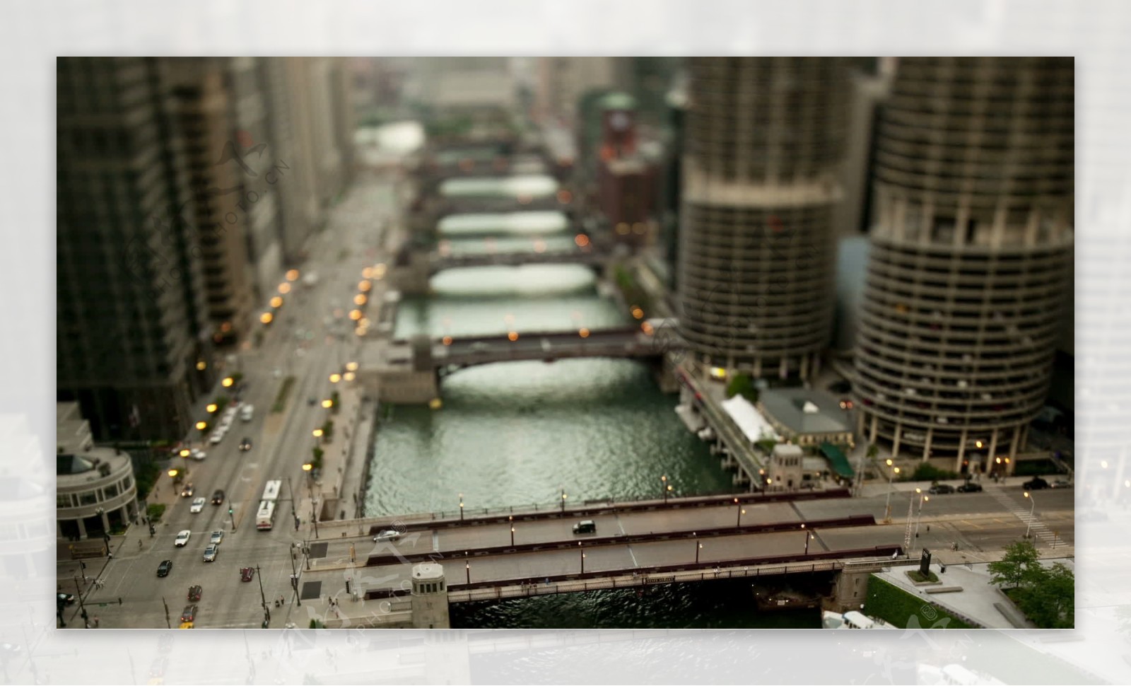 芝加哥河倾斜移位间隔股票视频视频免费下载