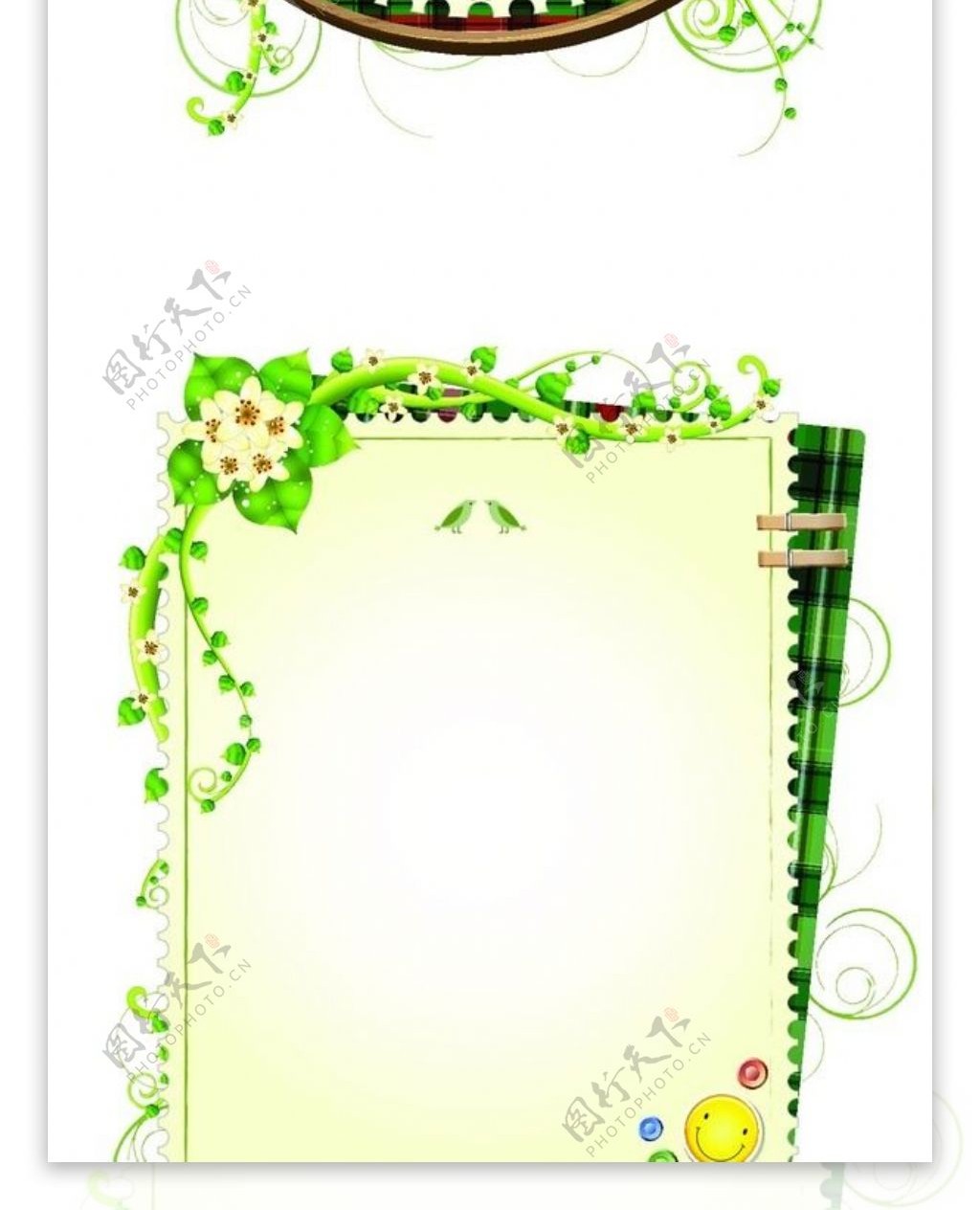 绿色藤蔓装饰边框