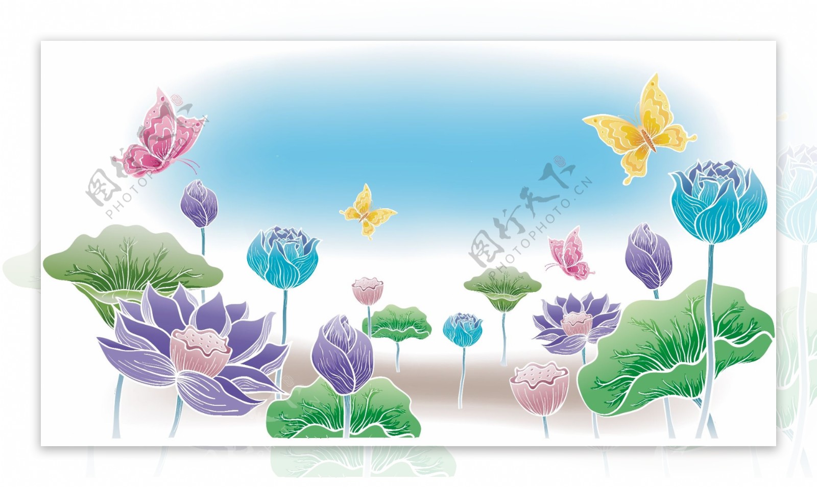 新鲜的手绘花朵背景矢量案例1