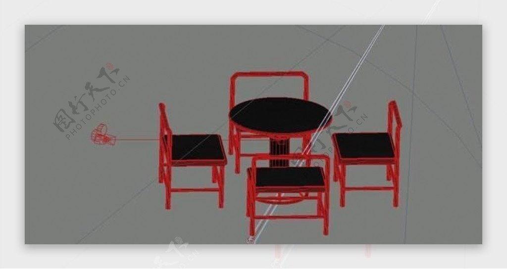 室内装饰家具桌椅组合663D模型