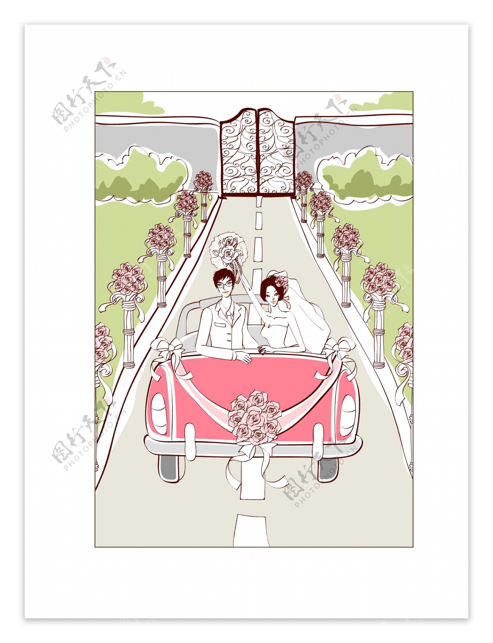 清新淡雅的矢量插画20JPG附着缩略图的婚礼