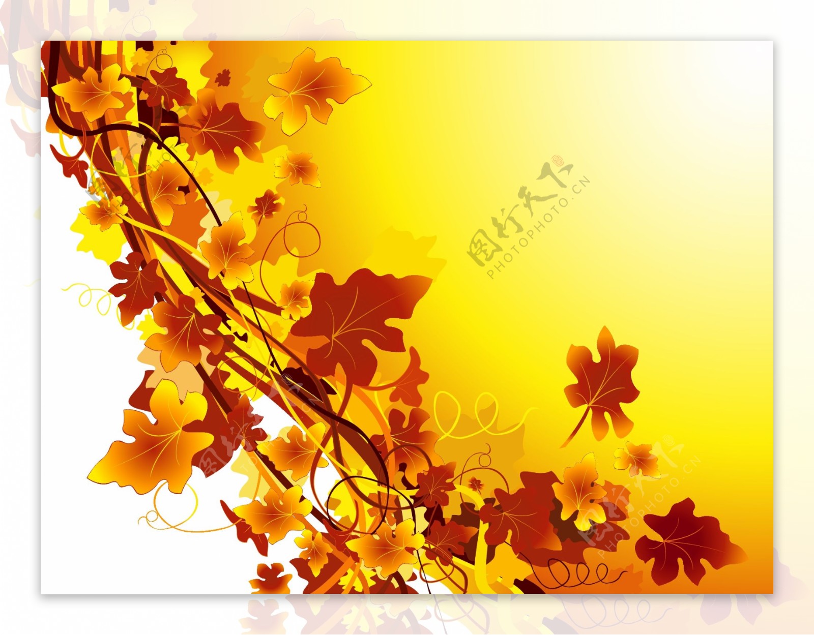 矢量花纹底纹背景秋天的叶子eps格式黄色叶子矢量素材秋天的花朵