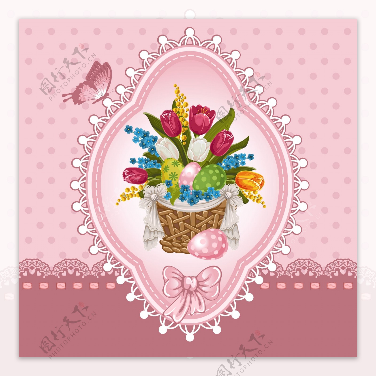花卉装饰卡片矢量设计下载