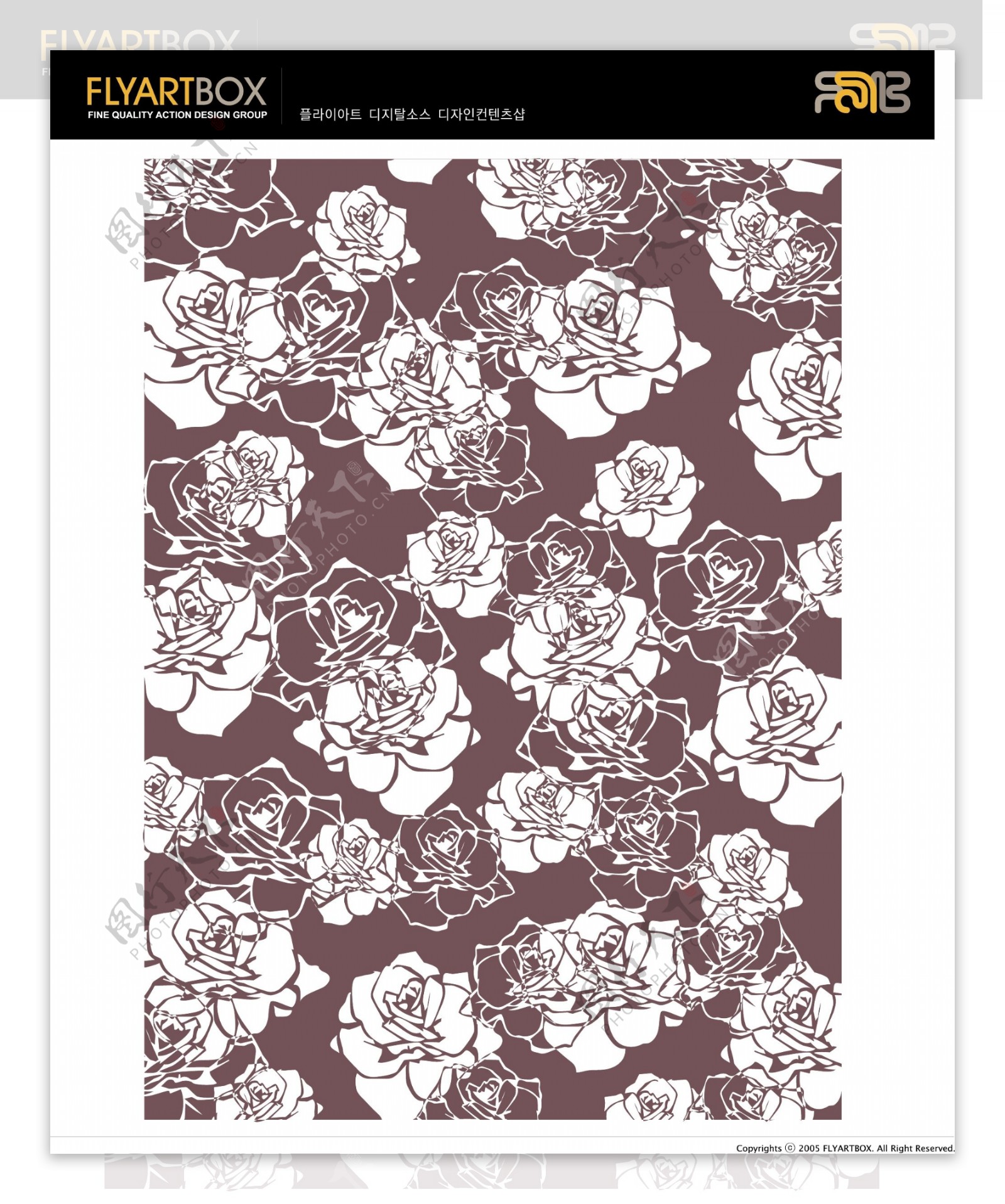 flyartbox系列欧式典雅玫瑰22印花图案底纹图片