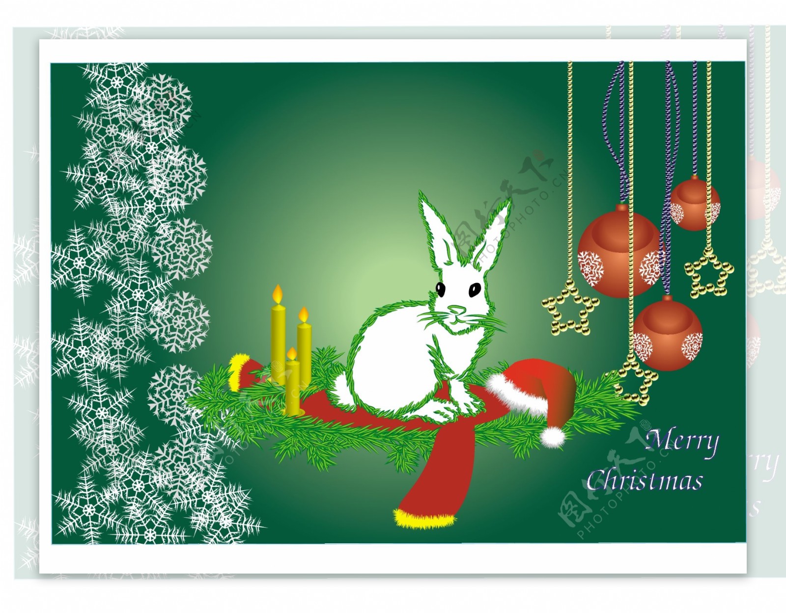 可爱圣诞兔2011年历矢量素材