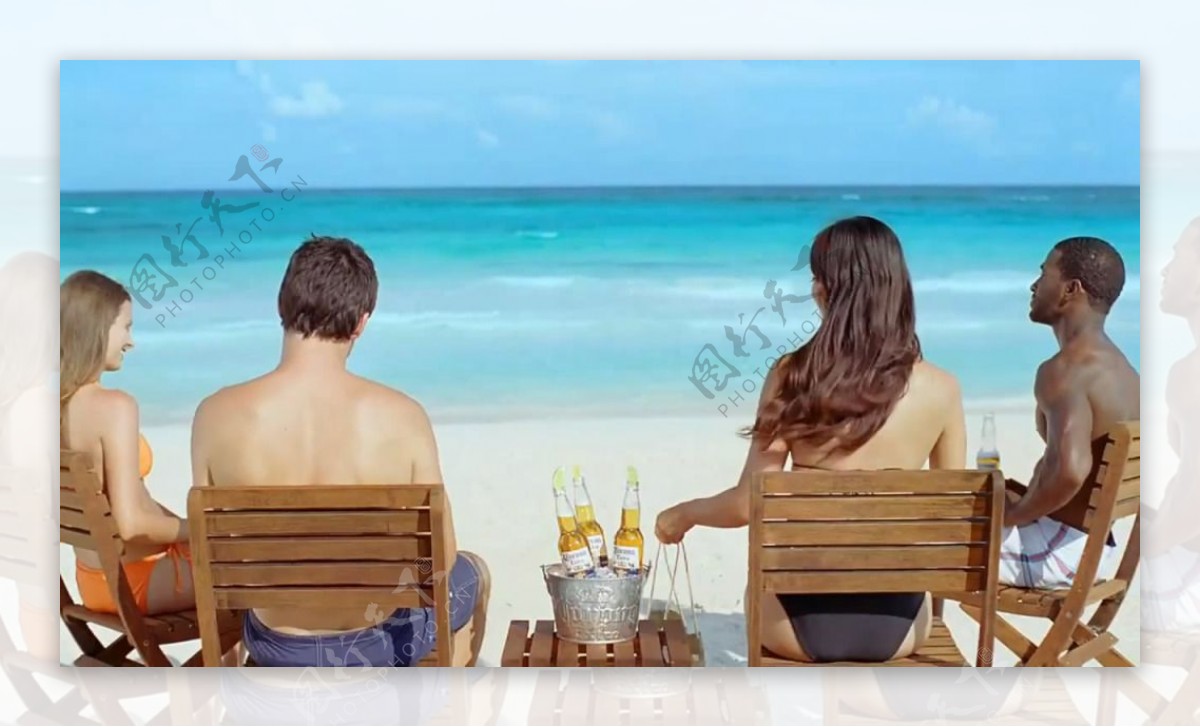 啤酒广告沙滩视频素材