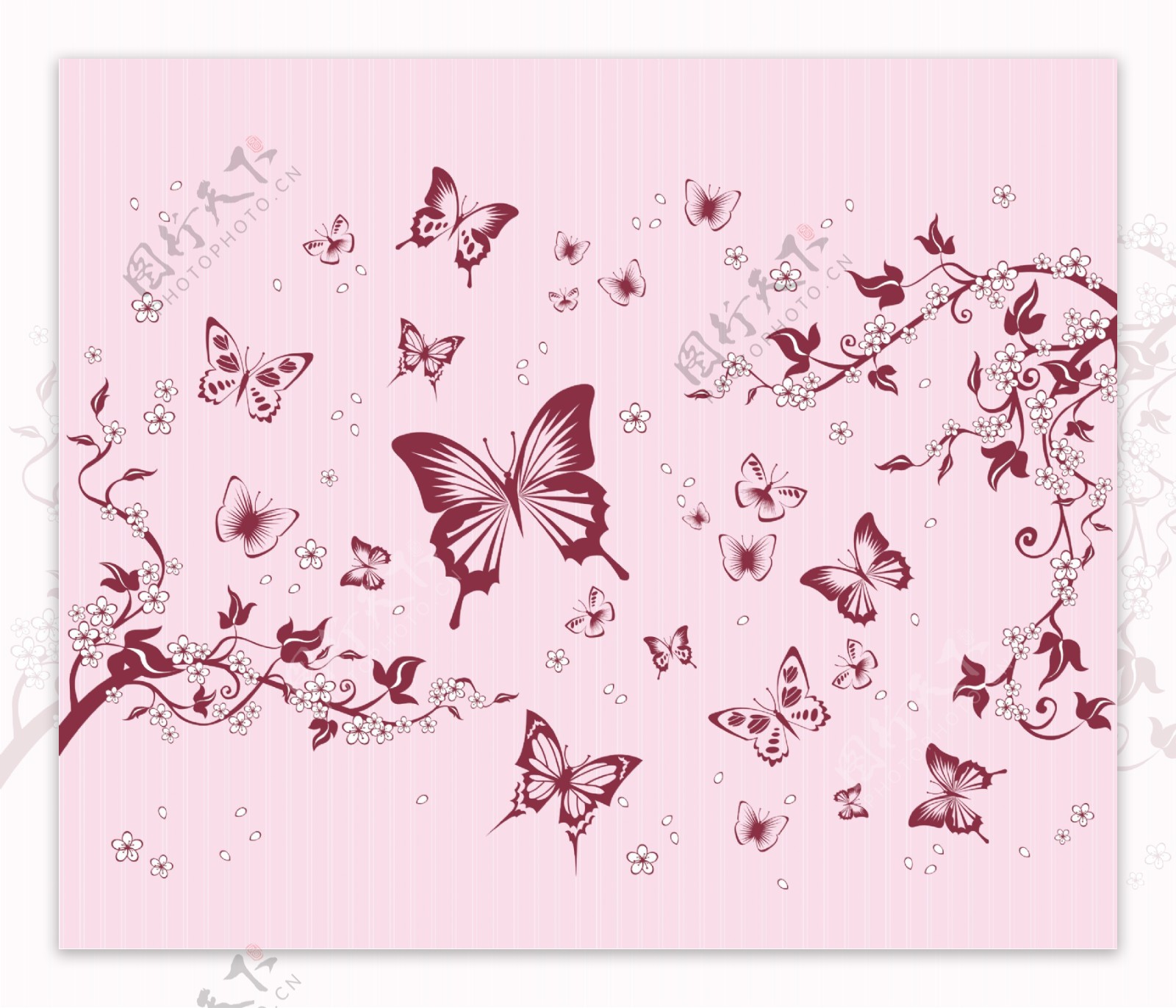 心形蝴蝶唯美粉色矢量图设计元素素材免费下载(图片编号:4900762)-六图网