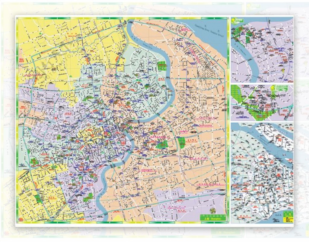 超级详细的矢量上海地图街道标志建筑都有PDF