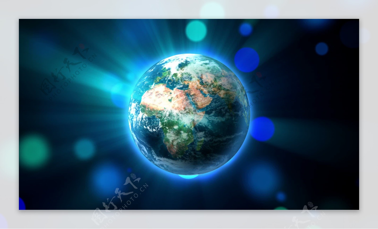 在背景运动背景的蓝色和绿色的圆的地球视频免费下载