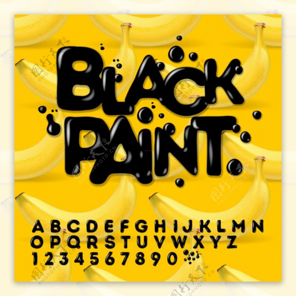 黑色烤漆字体设计矢量素材