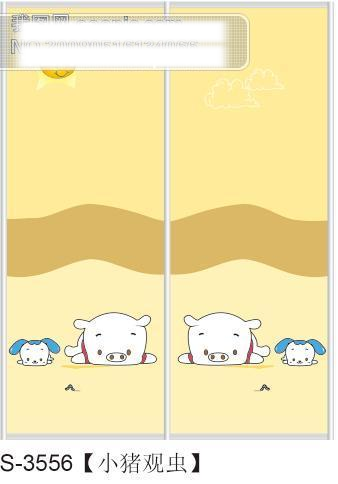 小猪观虫玻璃移门图片大全编号S3556