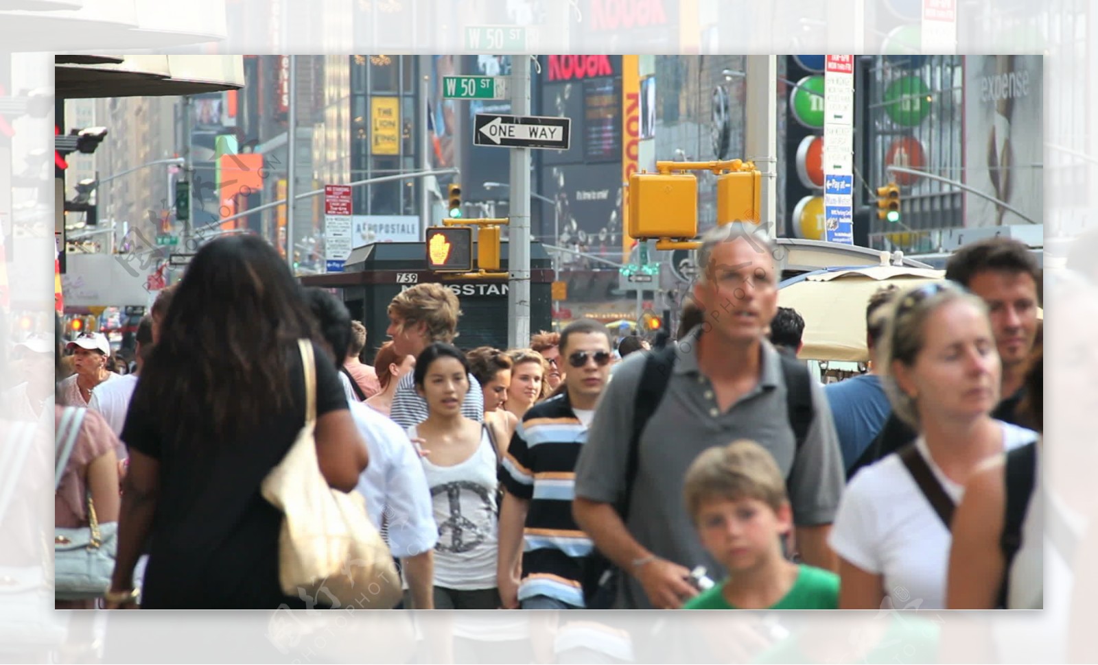 人们走在纽约股票5的录像视频免费下载
