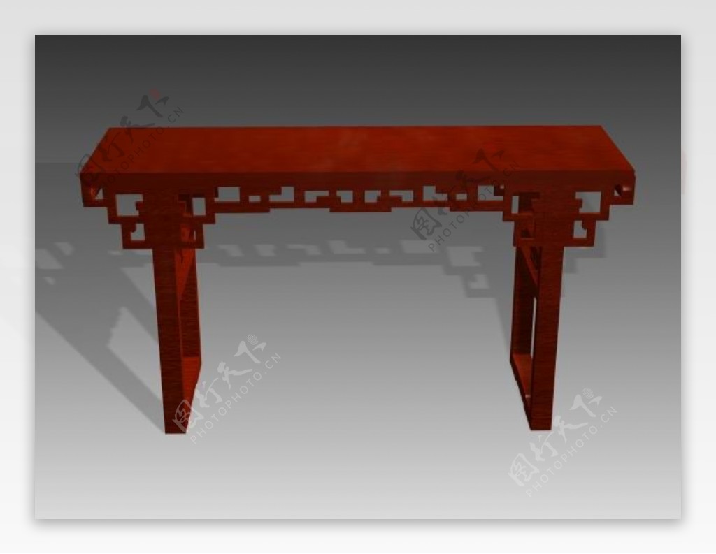 中式桌子3d模型家具效果图1