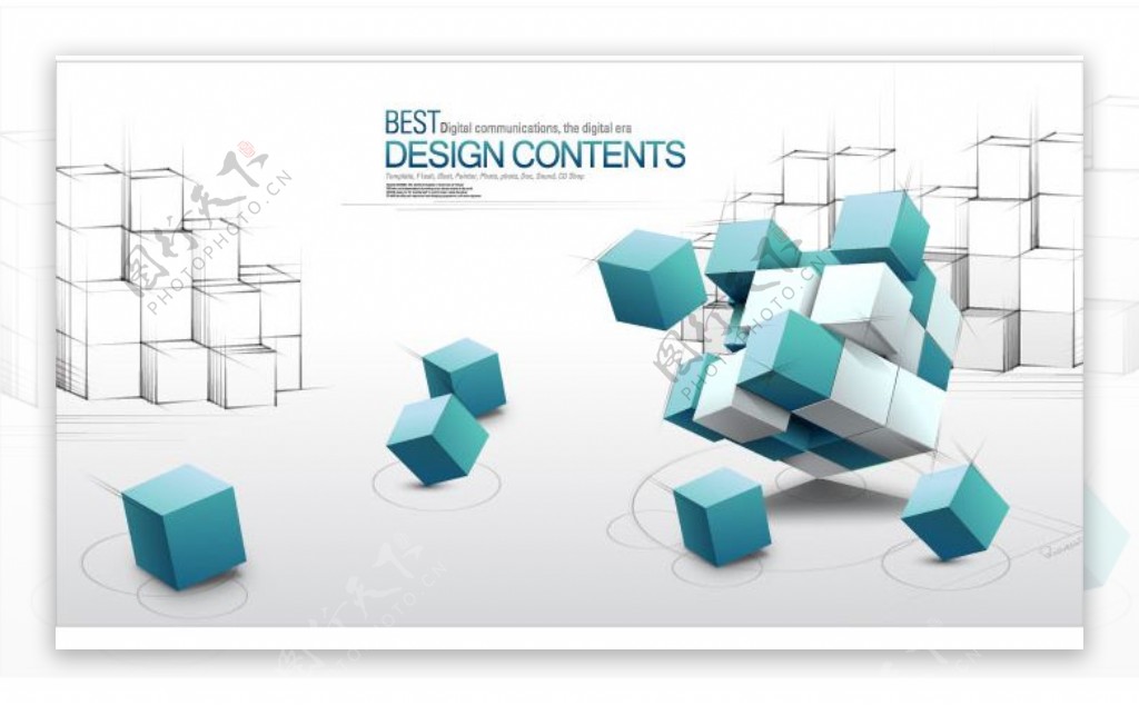 时髦的3D业务概念设计文本背景矢量素材2