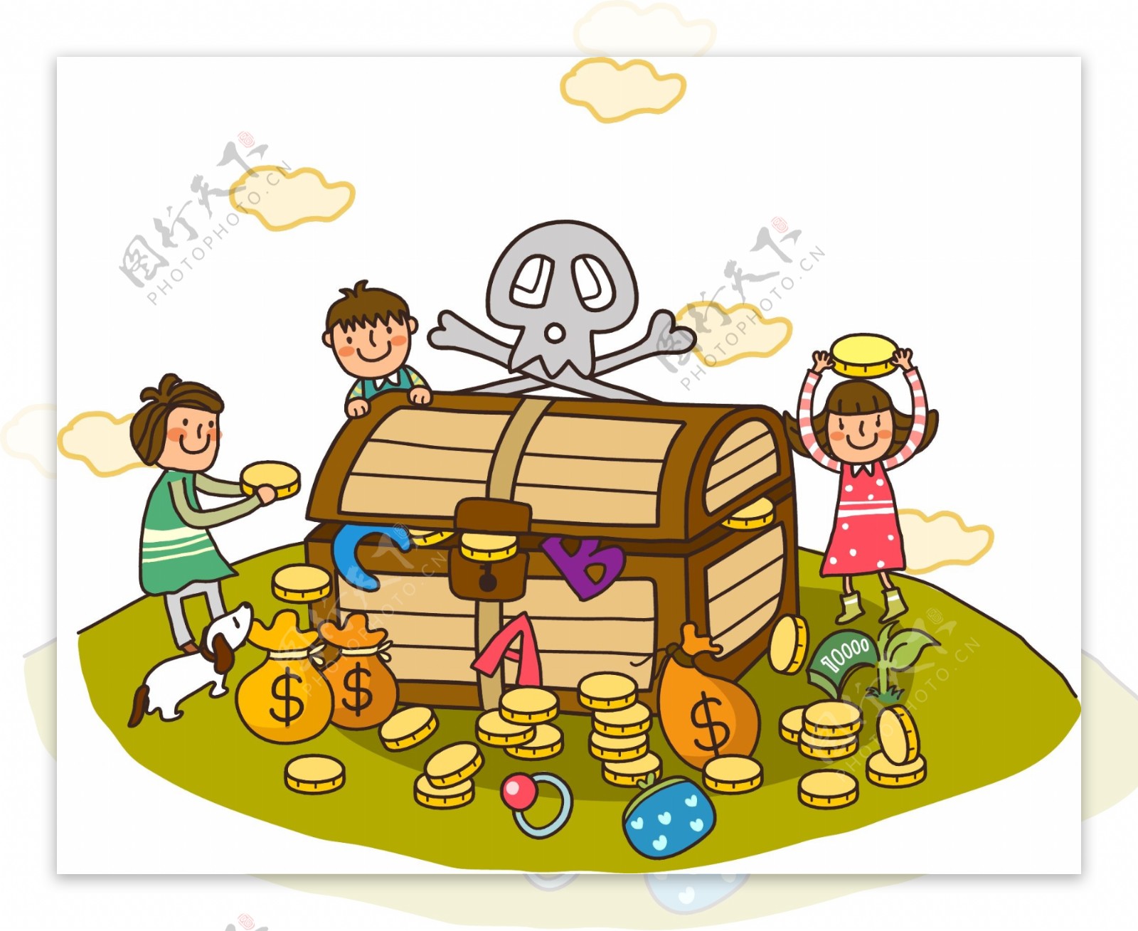 韩国儿童教育插画矢量图43