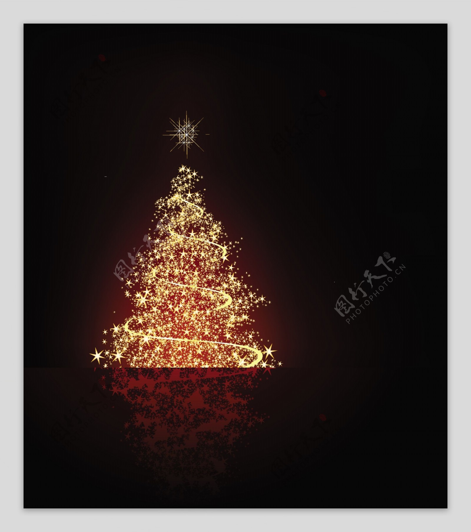 矢量素材璀璨的星光圣诞树