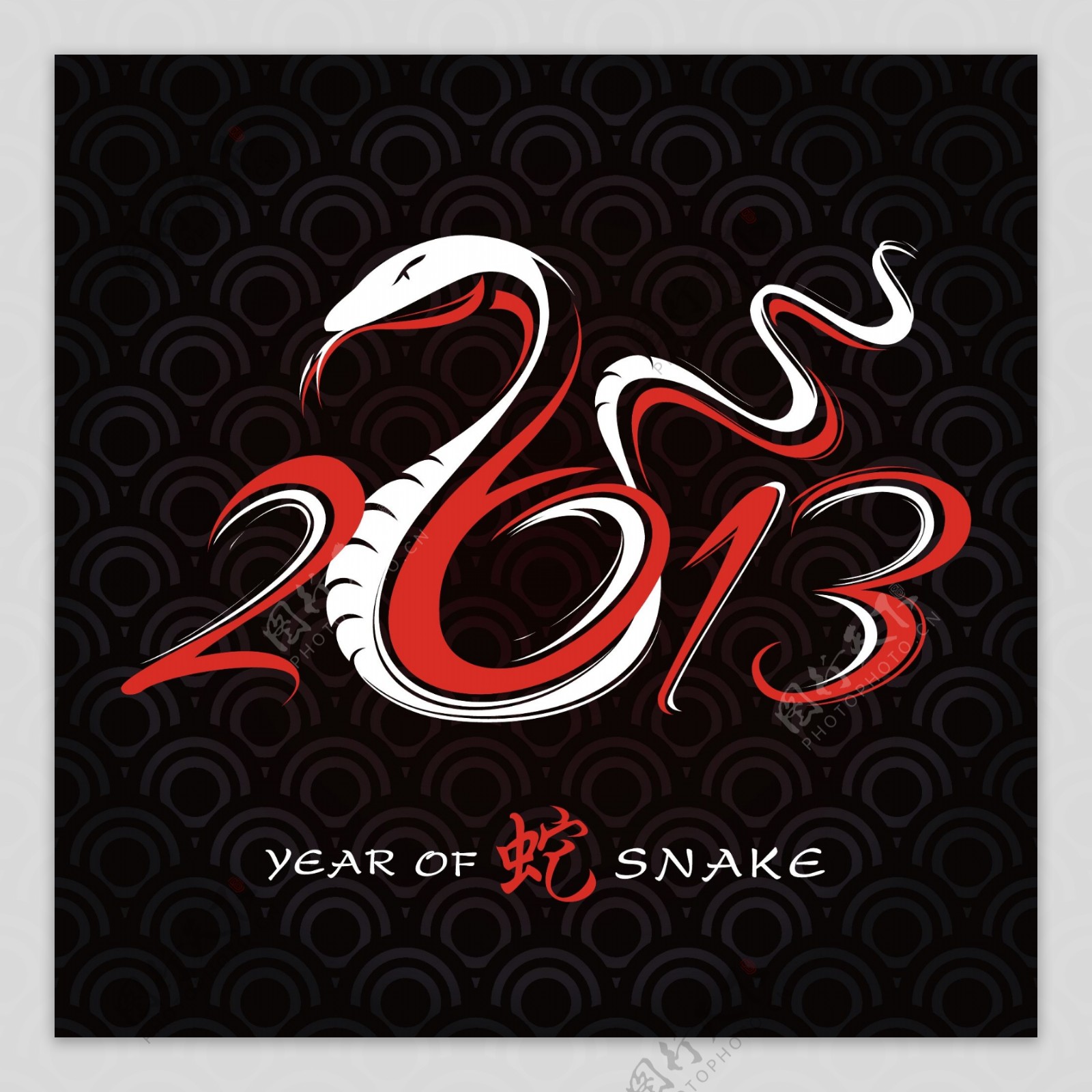 2013蛇年艺术字矢量设计