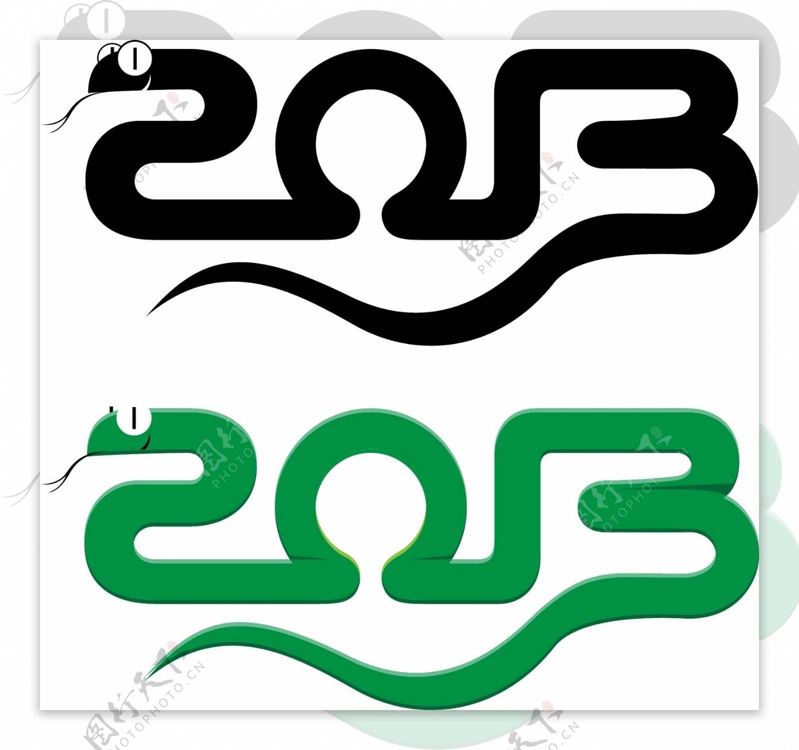 2013蛇年艺术字设计矢量二