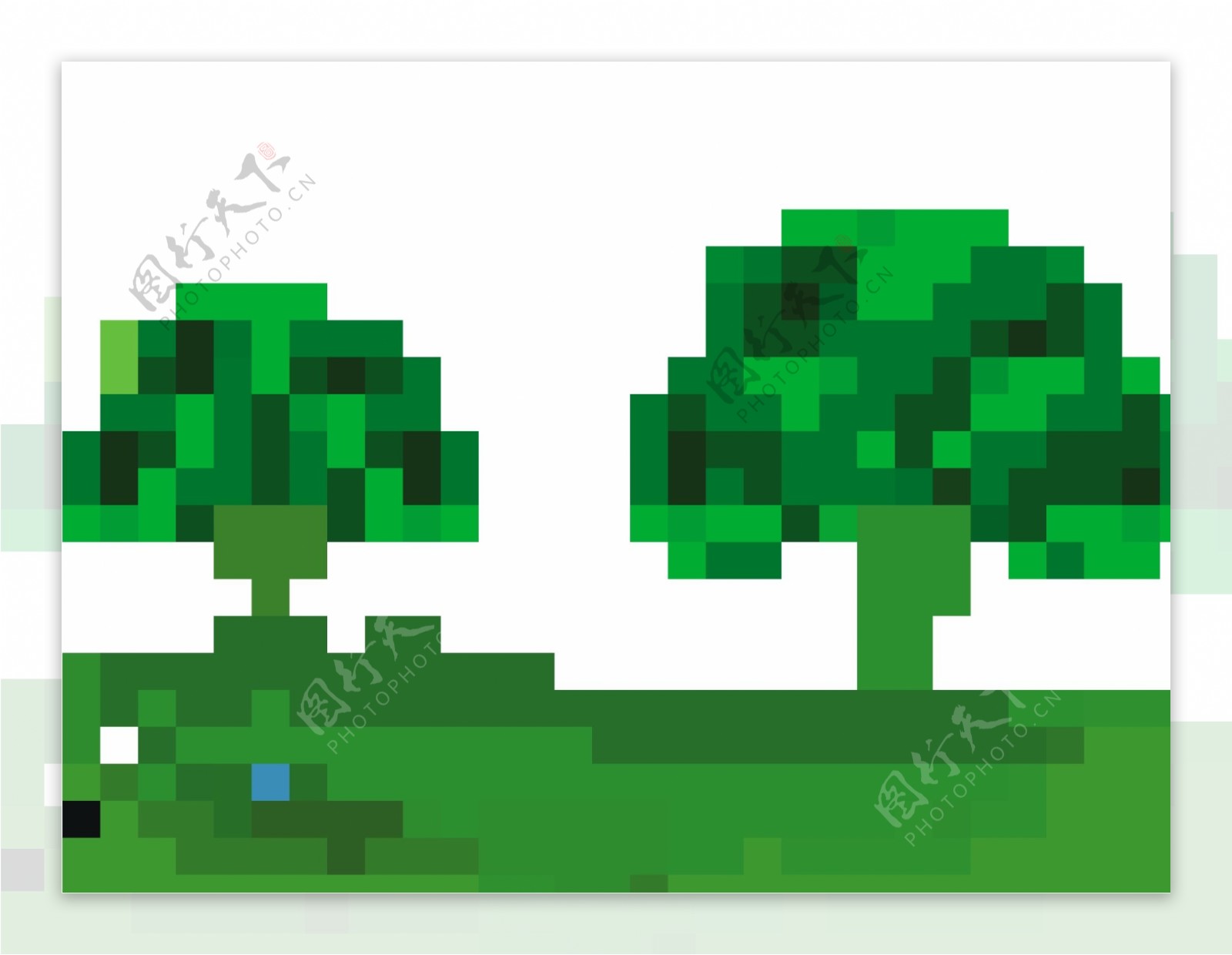 绿色的树自然背景矢量插画