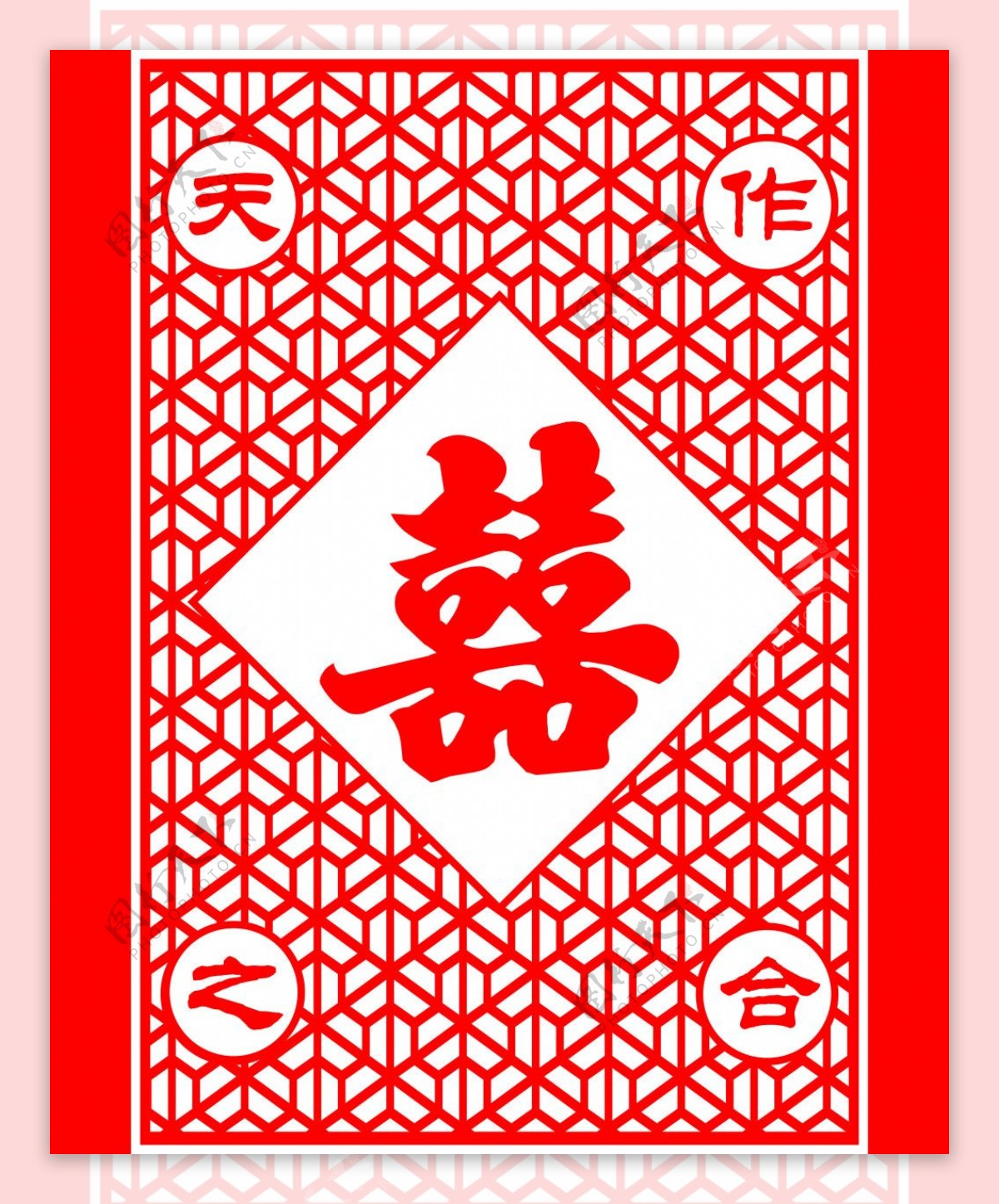 中式婚礼大红背景CDR格式下载