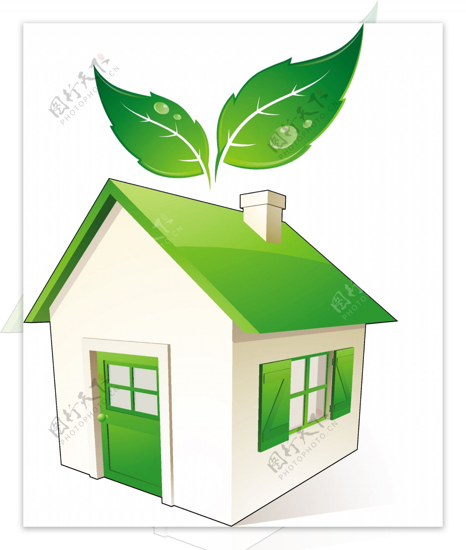 矢量绿色环保房屋设计
