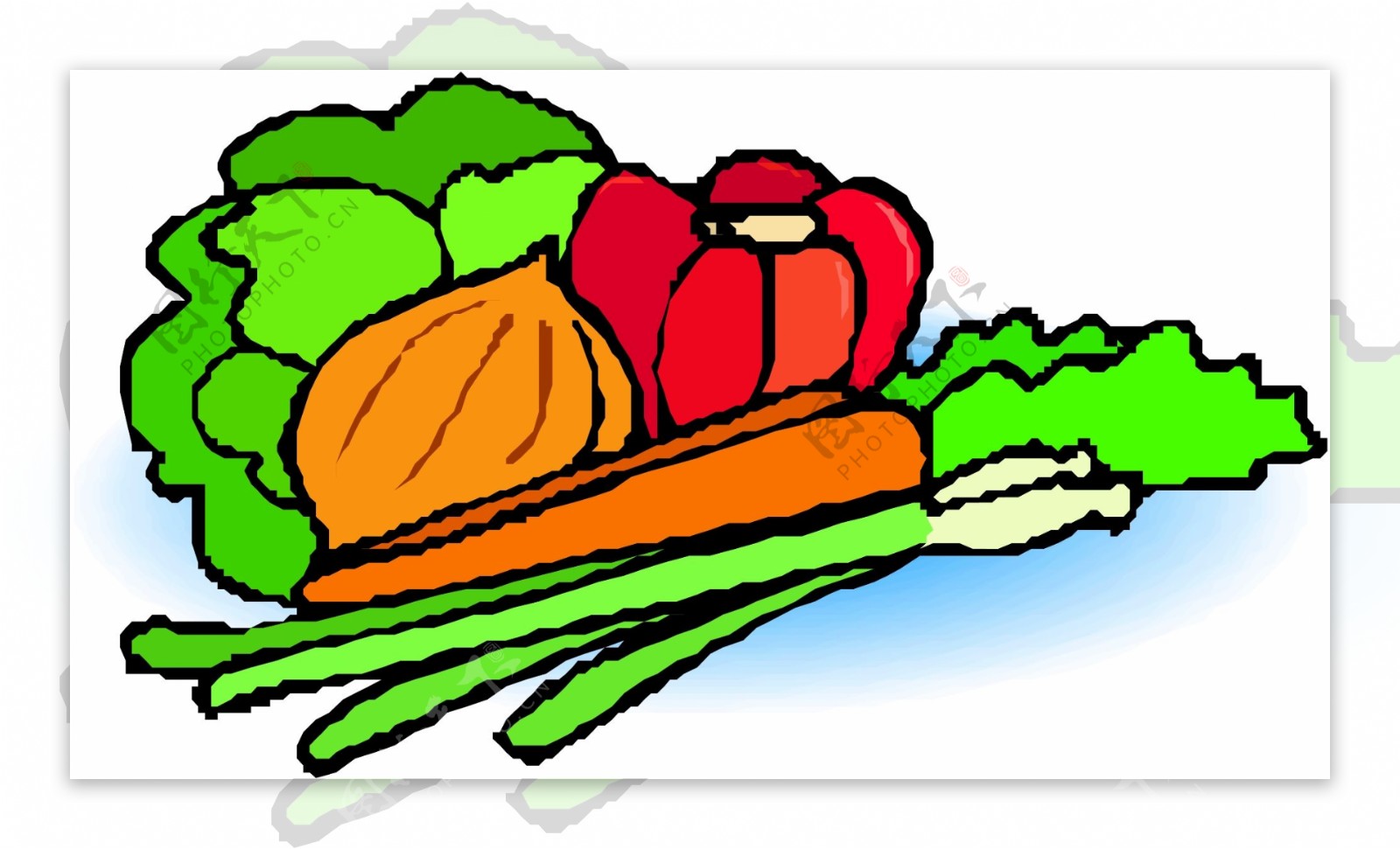 蔬菜水果水果大全野果肉类海鲜卡通漫画