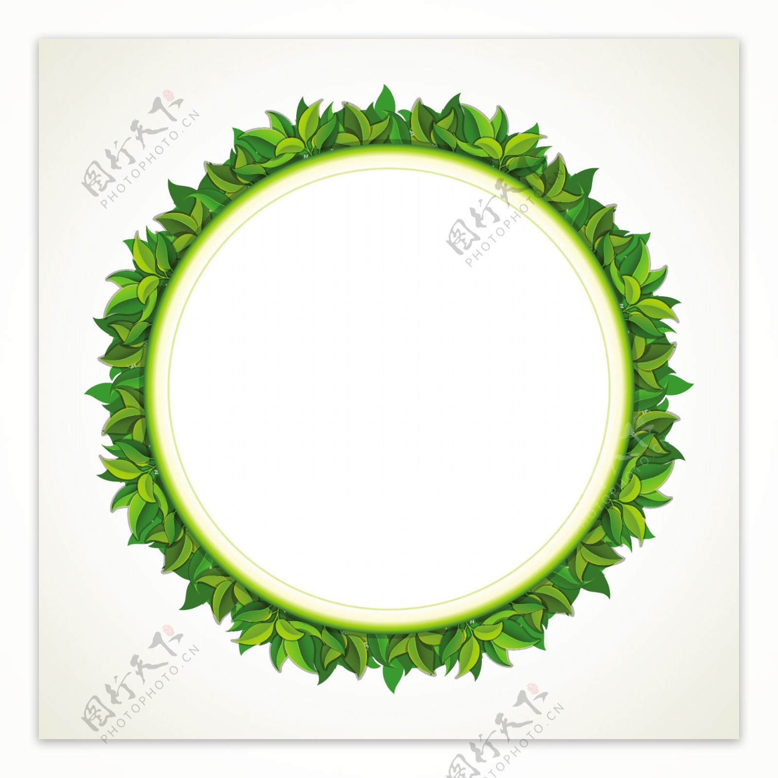 矢量绿叶植物边框图片设计