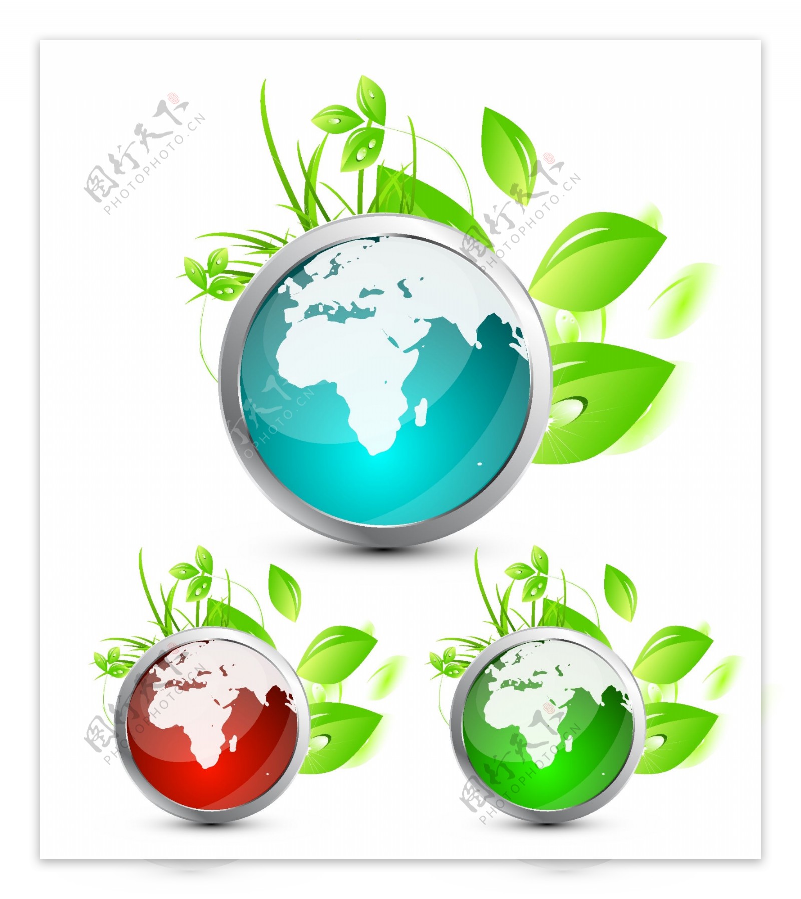 环保促销循环使用地球大自然绿叶
