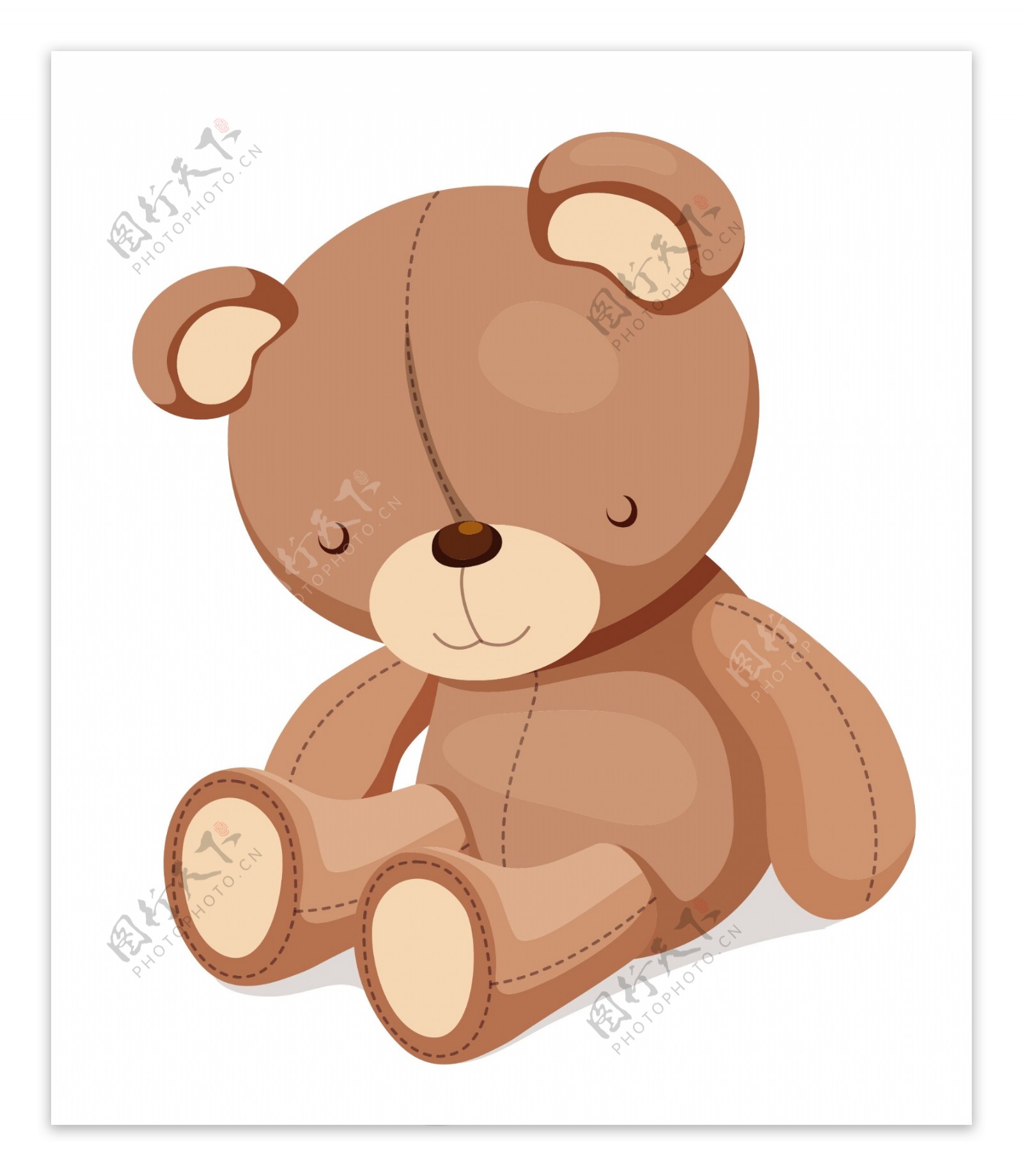 超级可爱的泰迪熊设计矢量图06