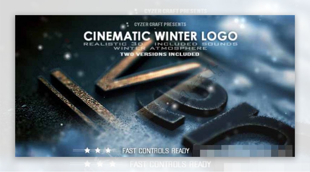 冬季雪印Logo标志演绎AE模板