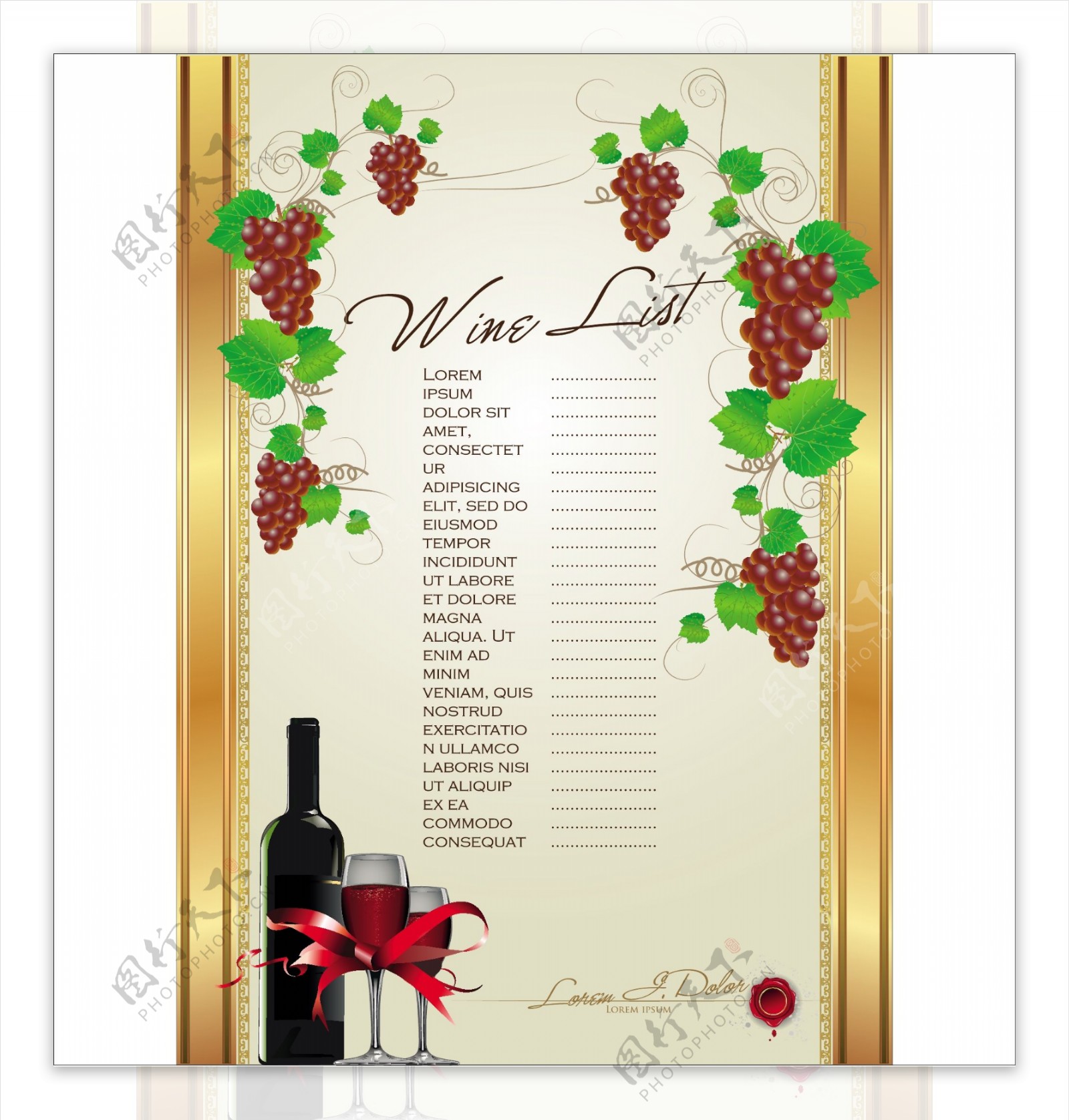 葡萄酒菜单列表创作载体02