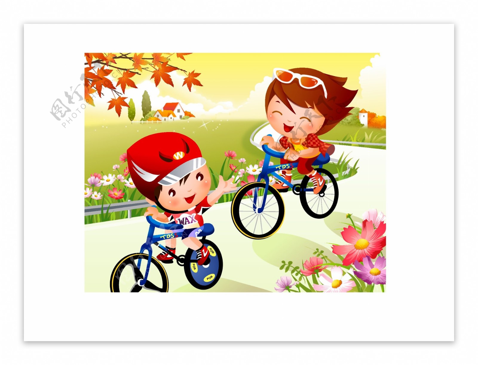 骑着自行车的小男孩矢量图图片素材免费下载 - 觅知网
