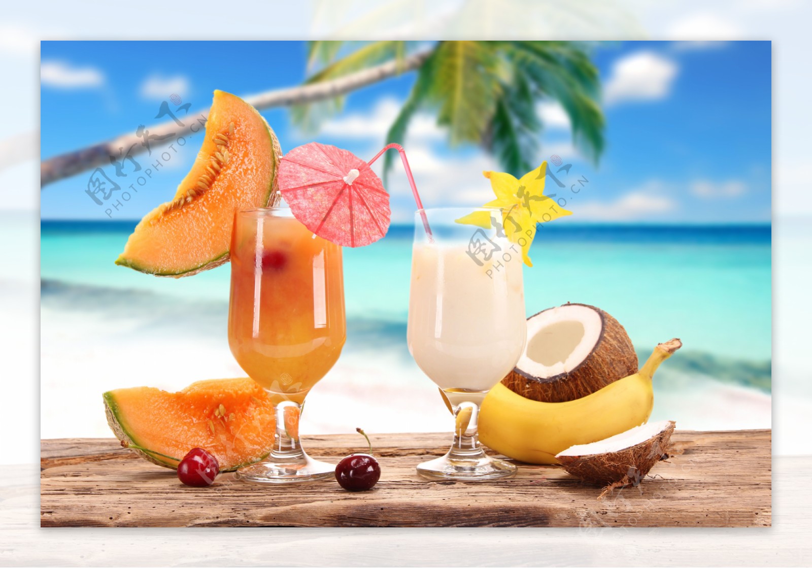 夏日果汁饮料图片