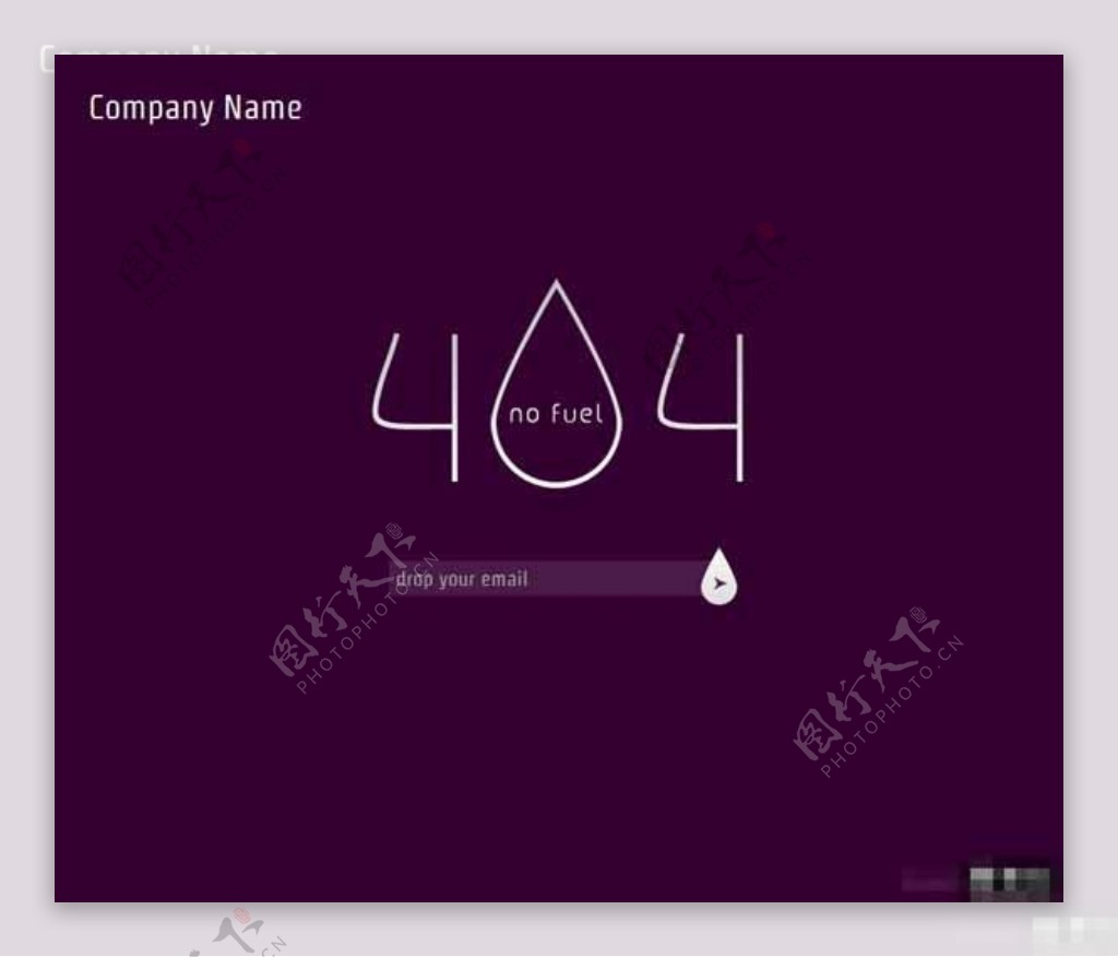 紫色水滴404Error网页模板