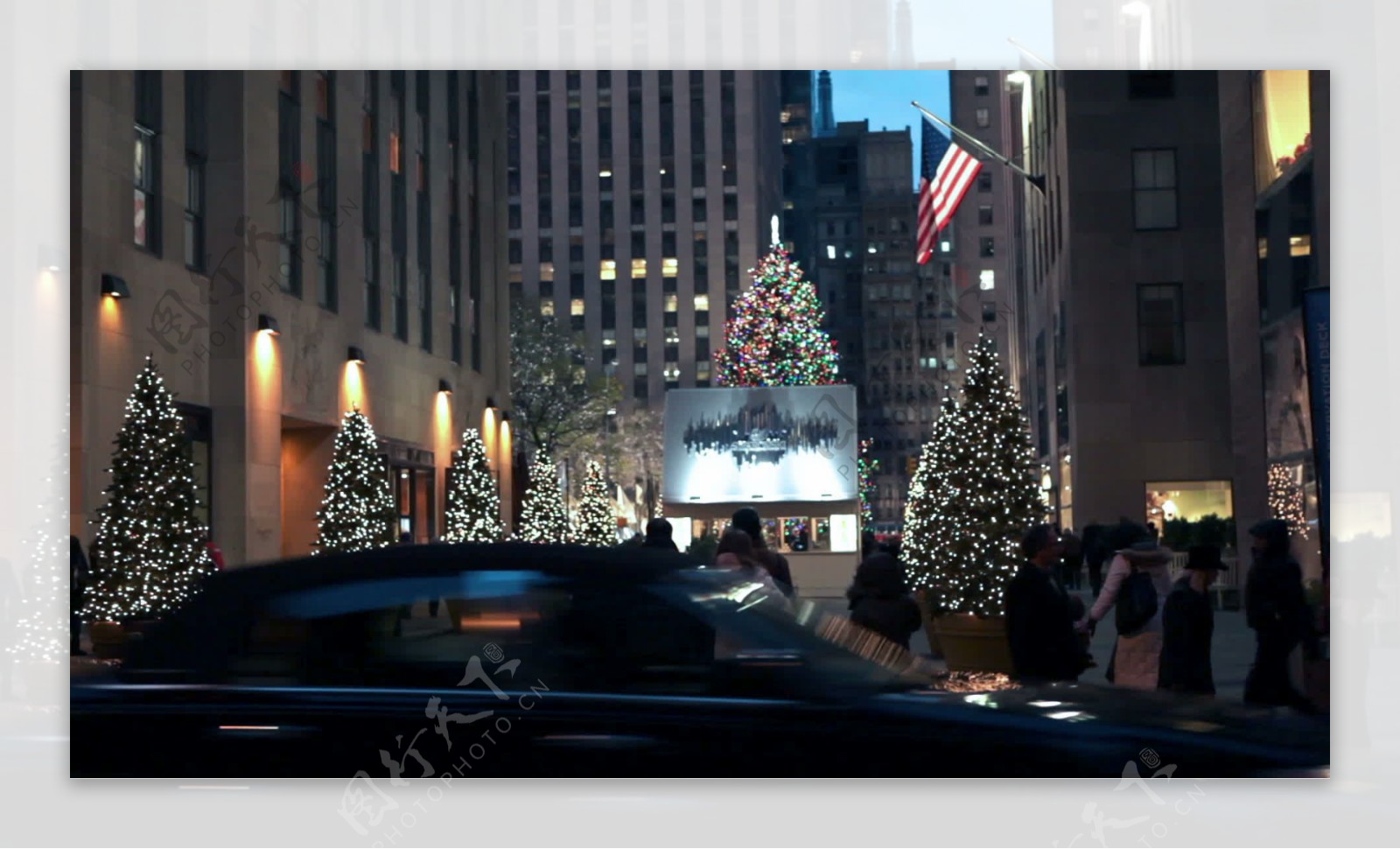 圣诞树灯在纽约市2种股票的录像