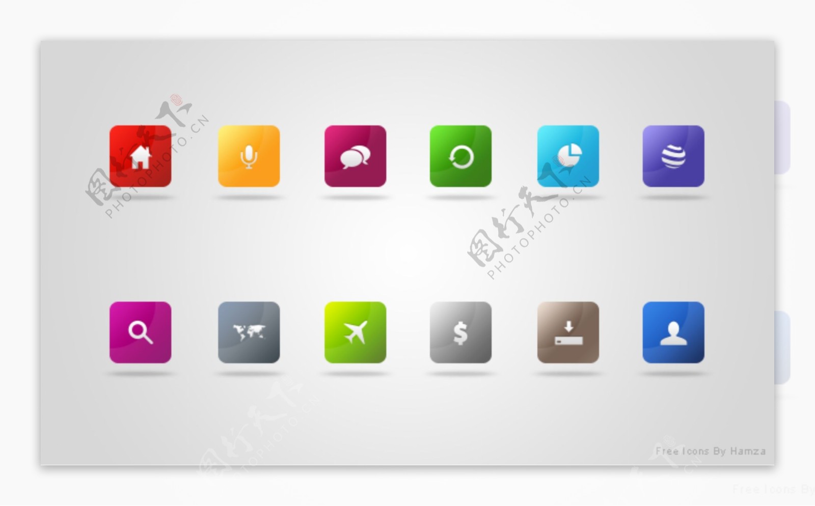 12现代色彩的WebUI图标集PSD