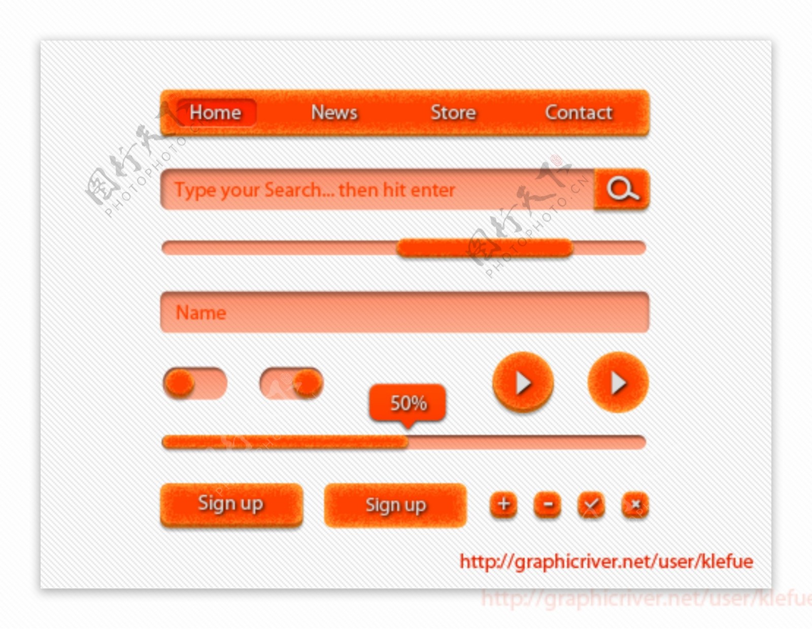 多汁的橘子WebUI工具包PSD