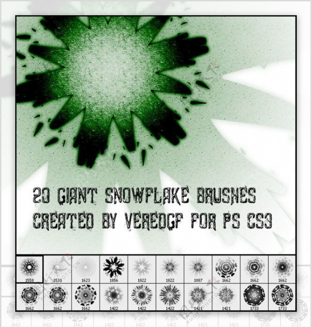 20款高清晰漂亮雪花PS笔刷