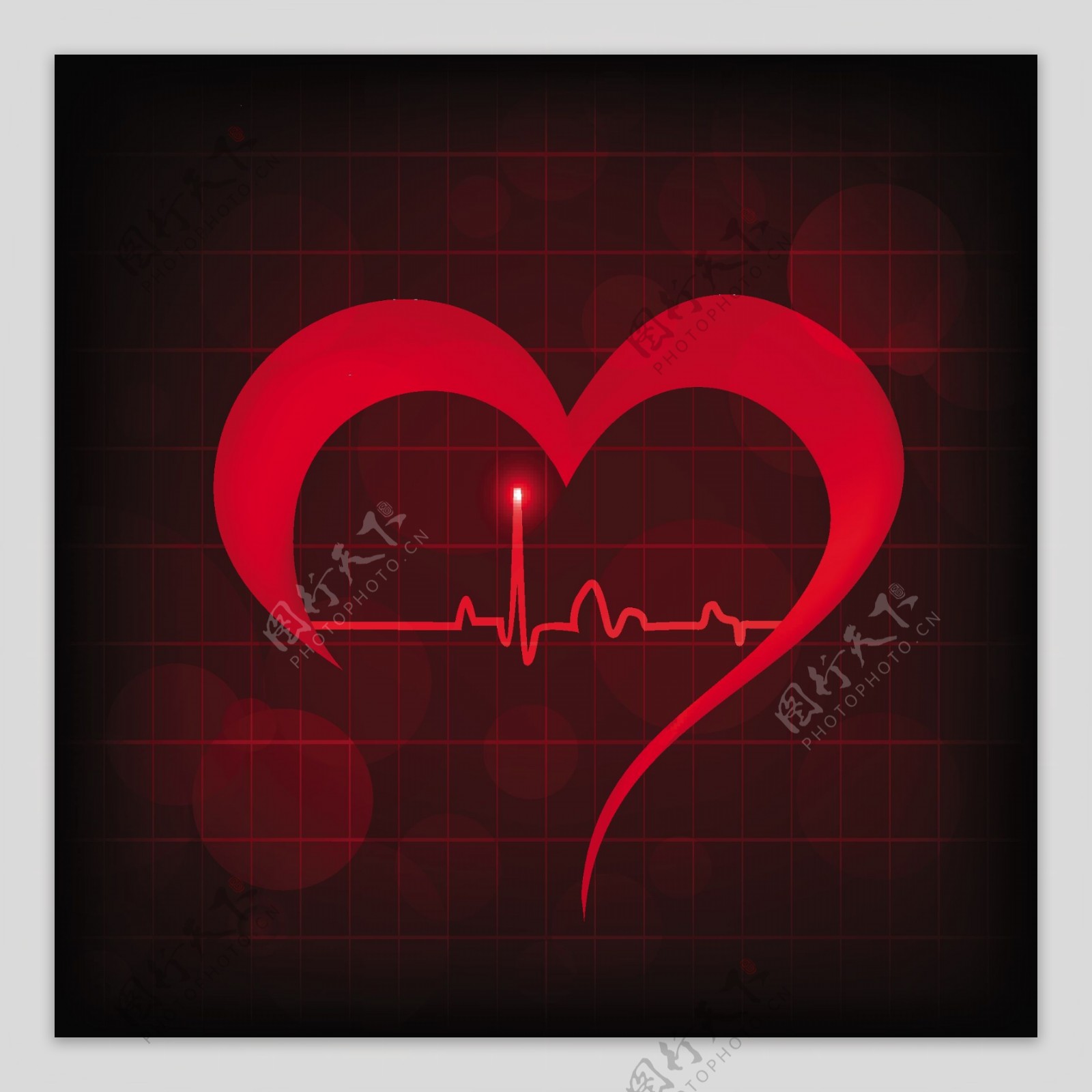 心脏和反射表面的心跳的象征
