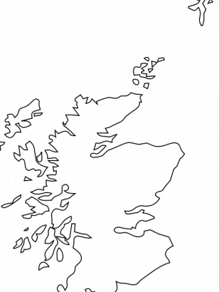 苏格兰地图的矢量绘图
