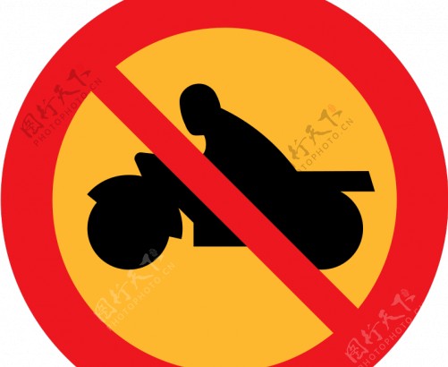 没有摩托车道路矢量标志