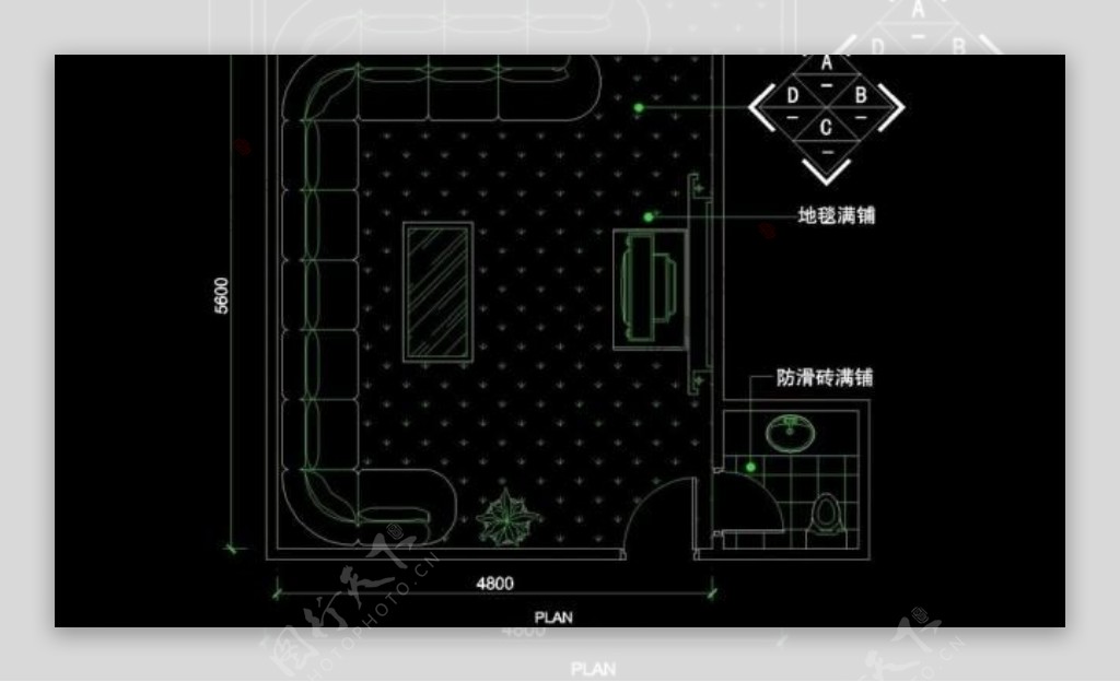 ktv包厢cad设计素材图片