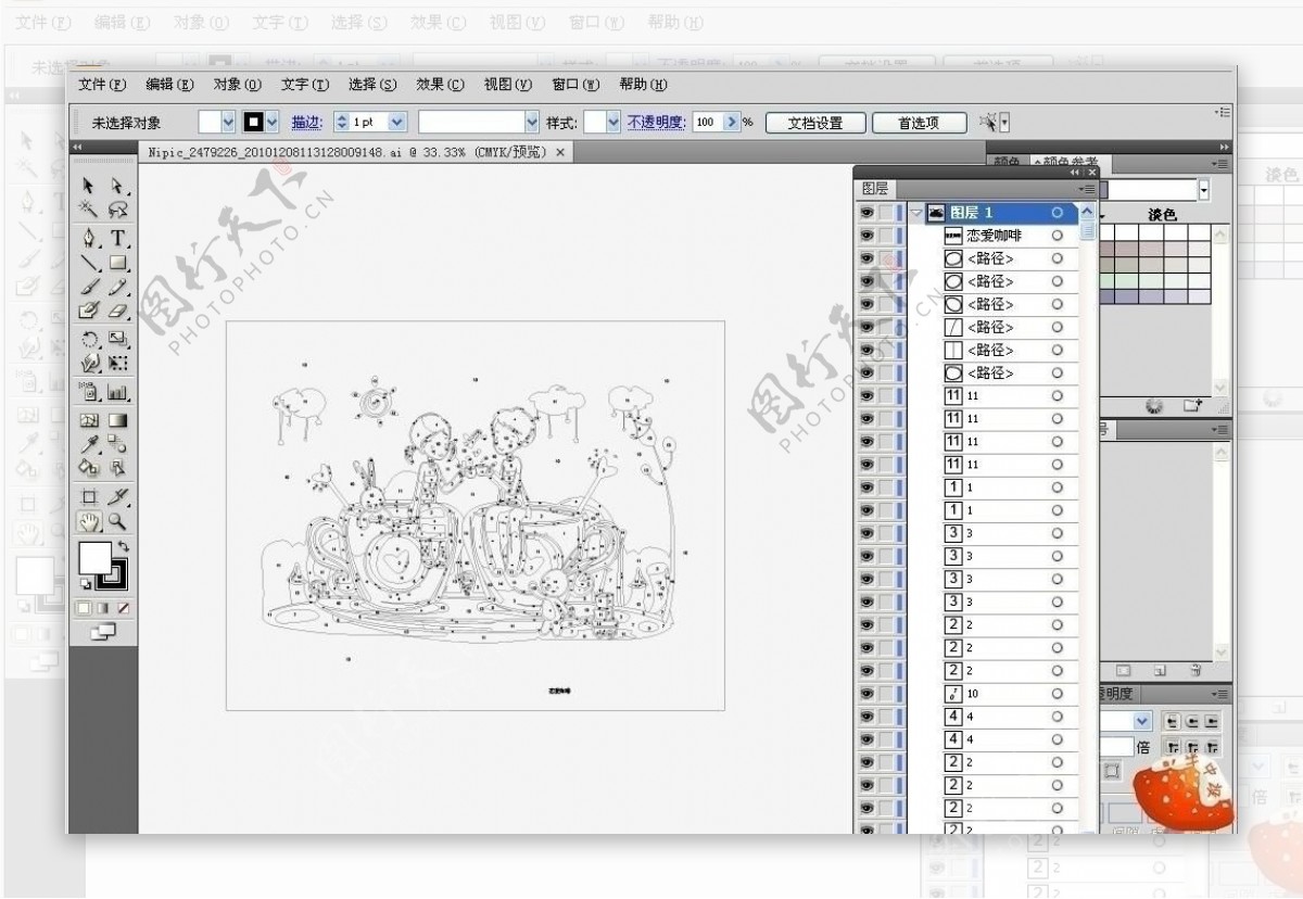 数字油画恋爱咖啡16色规格30x40cm图片