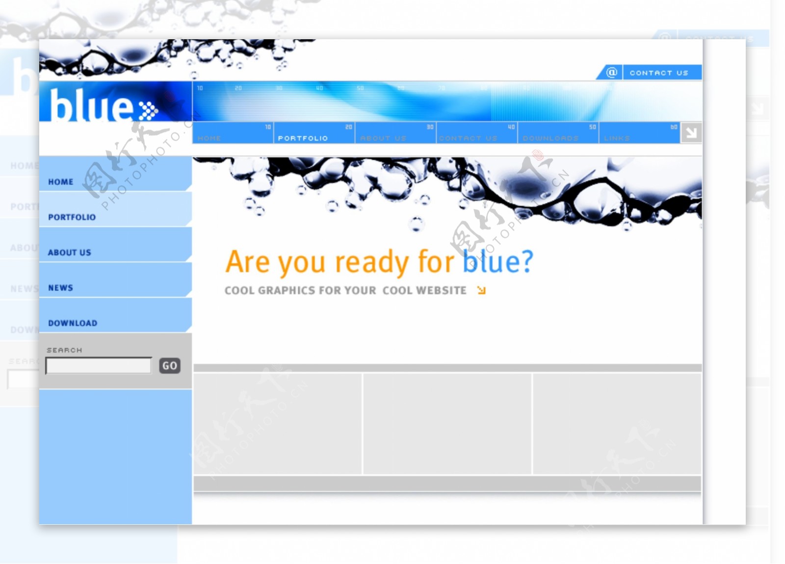 蓝色网页模板