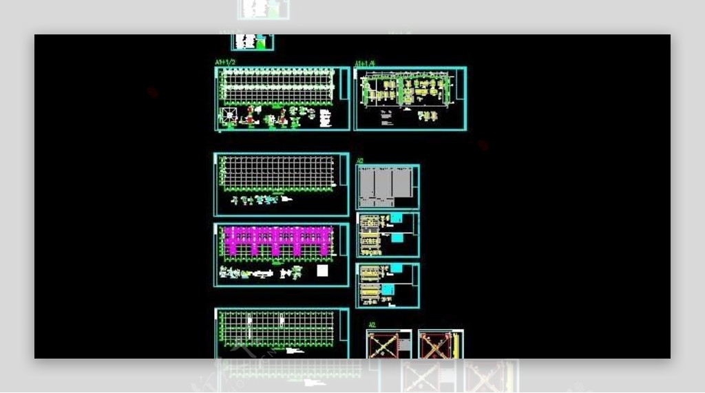 车间接建双跨厂房钢结构建筑图