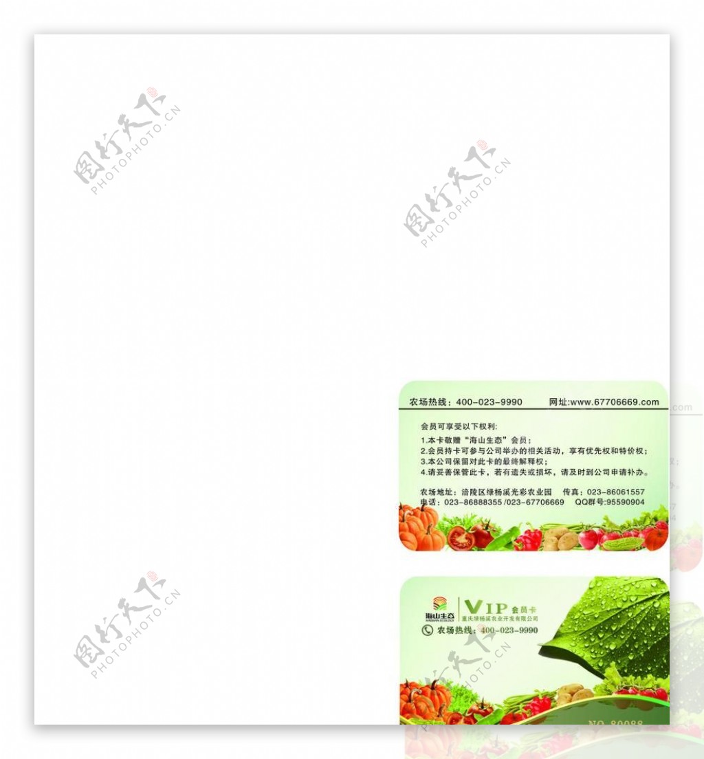 蔬菜会员卡图片