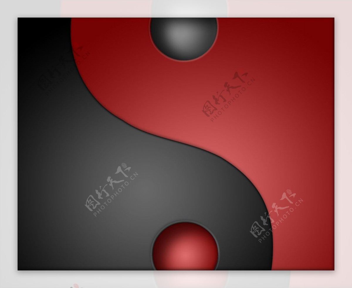 高清2D红黑太极圆盘背景图片