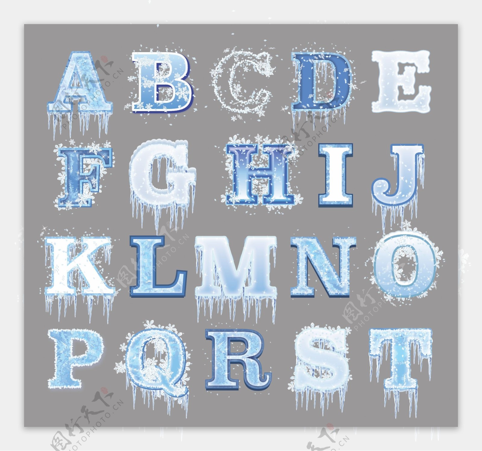 创意冰冻字母