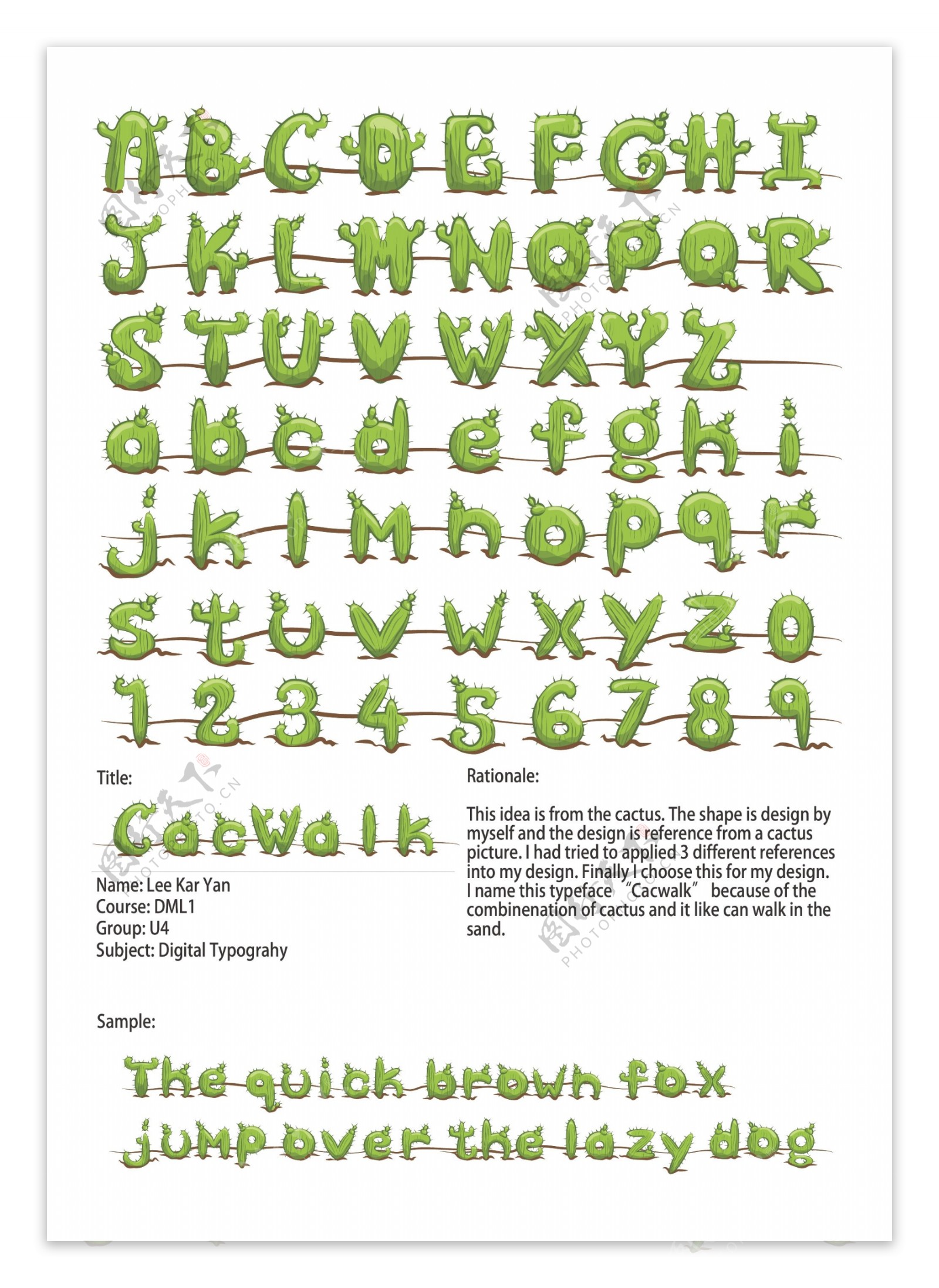 仙人掌字体图片