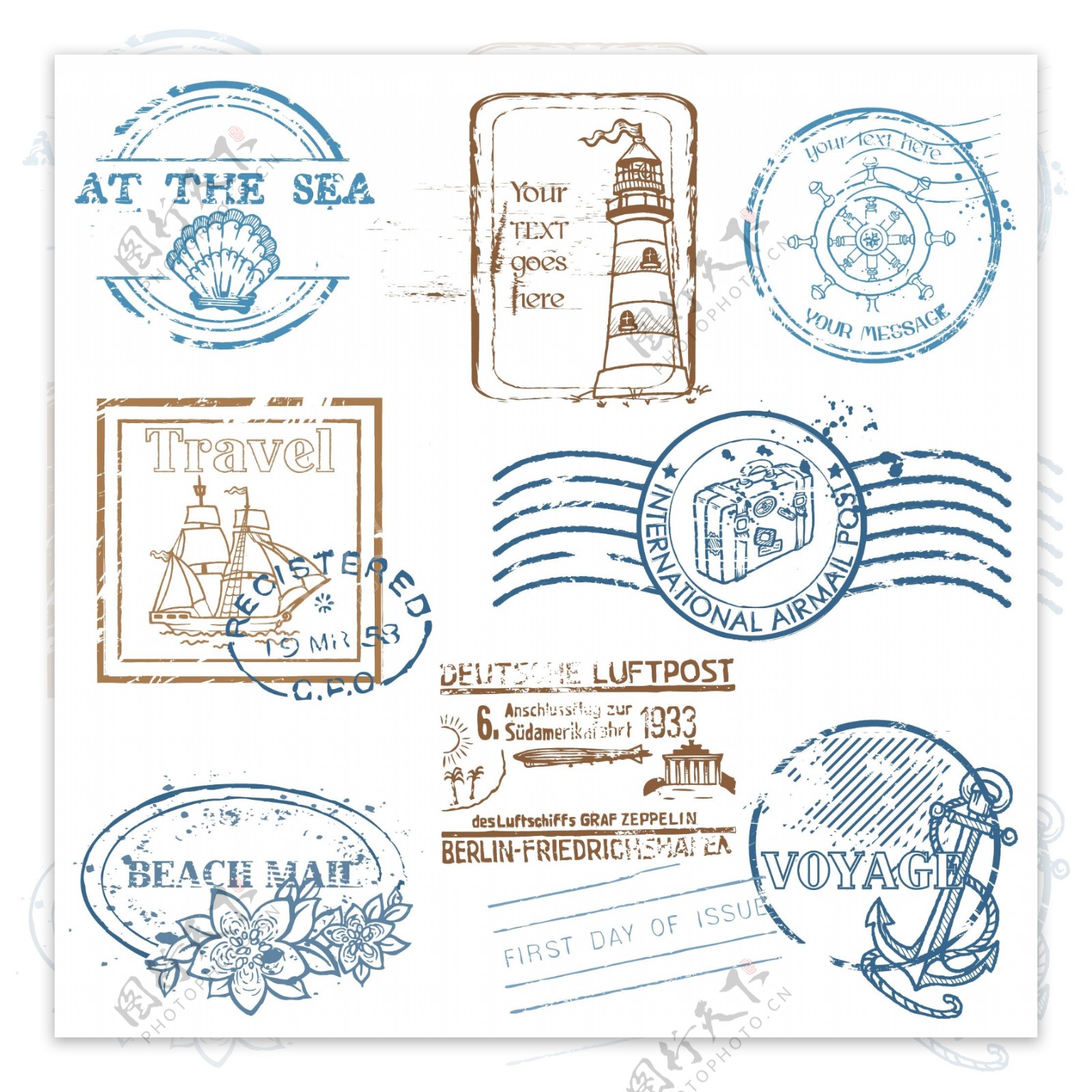 航海类邮戳图标